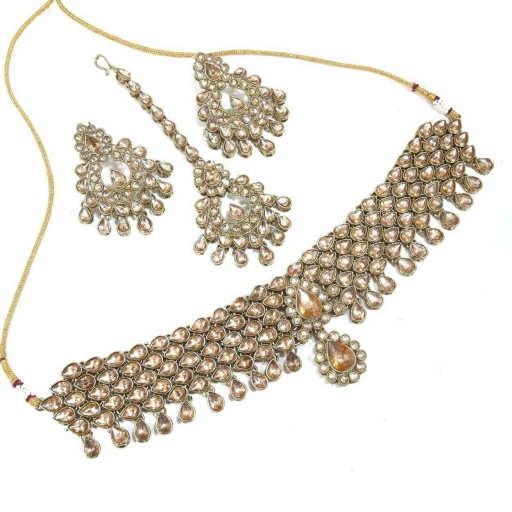 Captivating Traditional Work AD Kundan Necklace Set