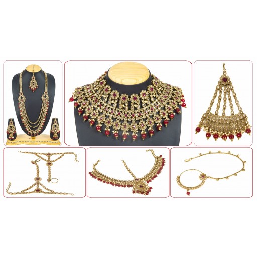 Beautiful With Ethnic Work Polki Bridal Set Adorned With Crystal Ad