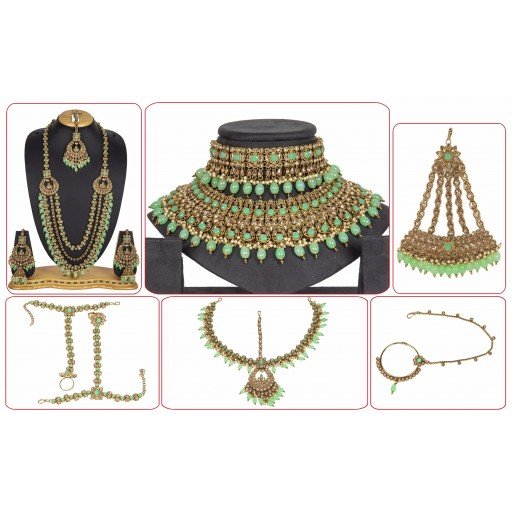 Fashionable With Traditional Work Polki Bridal Set Studded With Crystal Ad