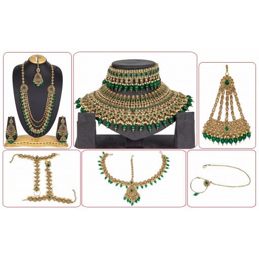 Glamorous With Western Look Designer Work Polki Bridal Set Embellished With Crystal Ad