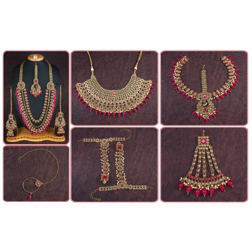 Radiant With Western Look Designer Work Polki Bridal Set Decorated With Crystal Ad
