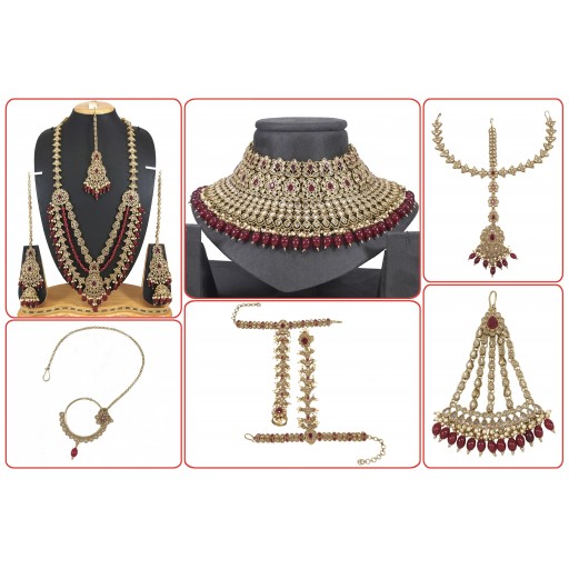 Captivating With Traditional Work Polki Bridal Set Studded With Crystal Ad