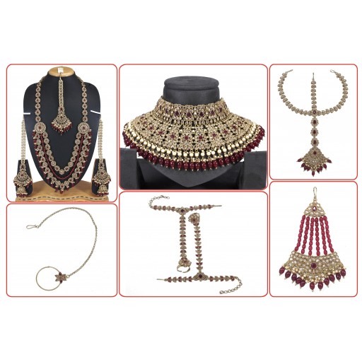 Exclusive With Ethnic Work Polki Bridal Set Decorated With Crystal Ad