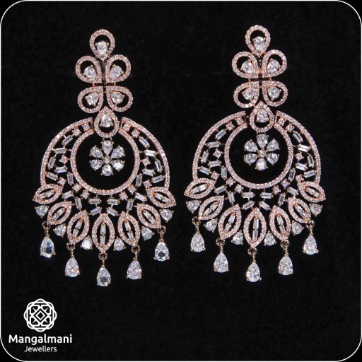 Antique White Coloured With Ethnic Work CZ Earrings Embellished With Cubic Zirconia