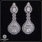 Attractive White Coloured With Party Wear Designer Work CZ Earrings Decorated With Cubic Zirconia