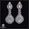 Attractive White Coloured With Party Wear Designer Work CZ Earrings Decorated With Cubic Zirconia