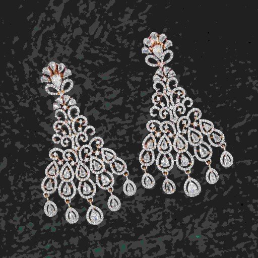 Exclusive White Coloured With Ethnic Work CZ Earrings Decorated With Cubic Zirconia