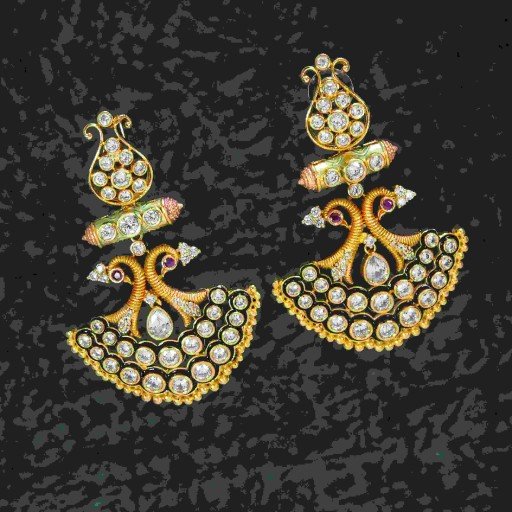 Fashionable White Coloured With Western Look Designer Work CZ Earrings Studded With Cubic Zirconia