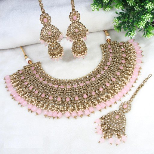 Antique Designer Handmade Polki Necklace Set  