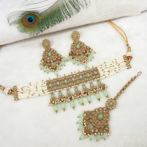 Elegant Designer Handmade Polki Necklace Set  