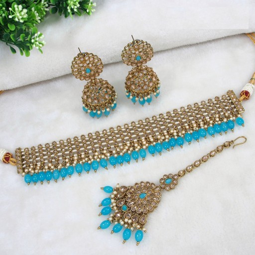 Fascinating Designer Handmade Polki Necklace Set  