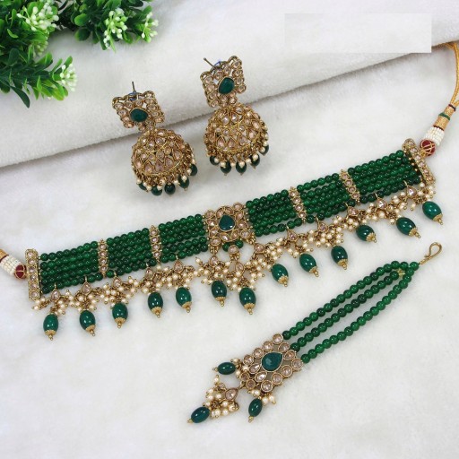 Fashionable Designer Handmade Polki Necklace Set  