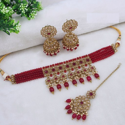 Magnificent Designer Handmade Polki Necklace Set  