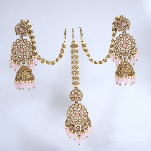 Charismatic Polki Jhumki And Tikka Set