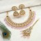 Alluring With Designer Stone Work Kundan Necklace Set  