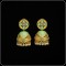 Attractive Brass Made CZ And Kundan Stone Work Mint Meena Earrings