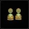 Attractive Brass Made CZ And Kundan Stone Work Mint Meena Earrings