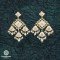 Antique Brass Made CZ And Kundan Stone Work Mint Meena Earrings