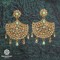 Attractive Mint Coloured With Traditional Work Polki Earrings Decorated With Reverse Ad