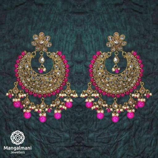 Trendy Ethnic Style Polki Earrings With Reverse AD