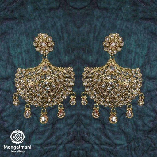 Prepossessing Ethnic Style Polki Earrings With Reverse AD