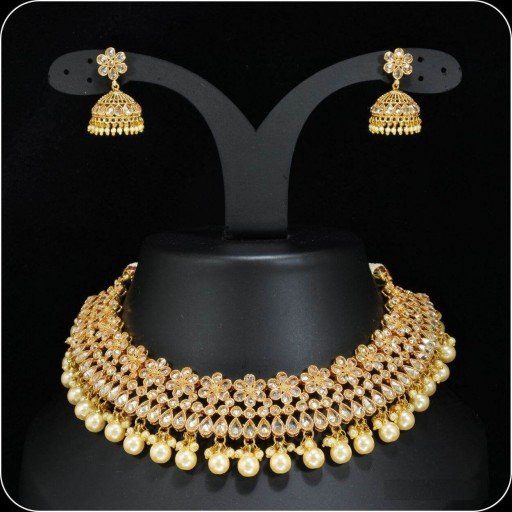 Charismatic Designer Stone Work Polki Necklace