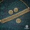 Attractive LCT / Gold Coloured  Polki Necklace Set Adorned With Reverse Ad