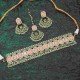 Prepossessing With Western Look Designer Work Polki Necklace Set Decorated With Reverse Ad