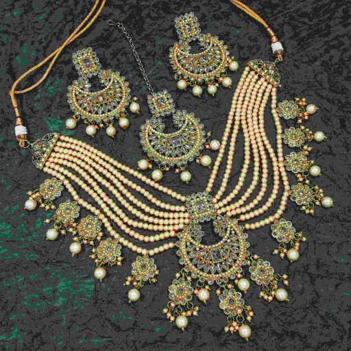 Ravishing With Party Wear Designer Work Polki Necklace Set Adorned With Reverse Ad