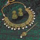 Beautiful With Western Look Designer Work Polki Necklace Set Adorned With Reverse Ad