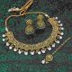 Beautiful With Western Look Designer Work Polki Necklace Set Adorned With Reverse Ad