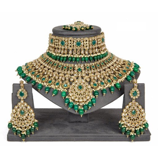 Resplendent With Ethnic Work Polki Necklace Set  