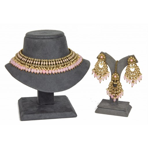 Captivating With Traditional Work Polki Necklace Set  
