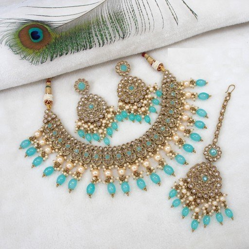 Attractive Polki Necklace Set  