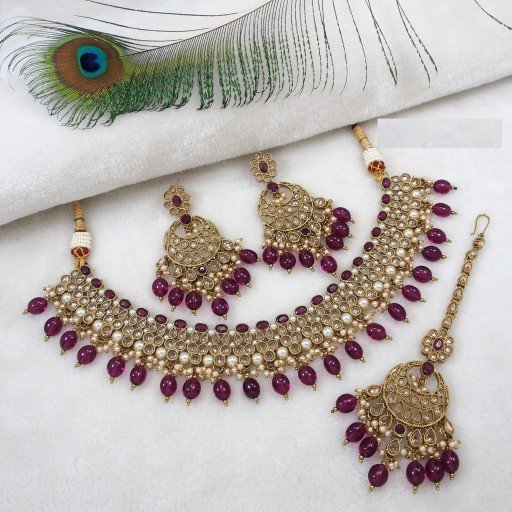 Desirable Polki Necklace Set  