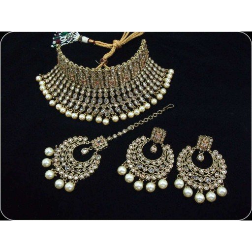 Magnificent Traditional AD Polki Semi Bridal Set