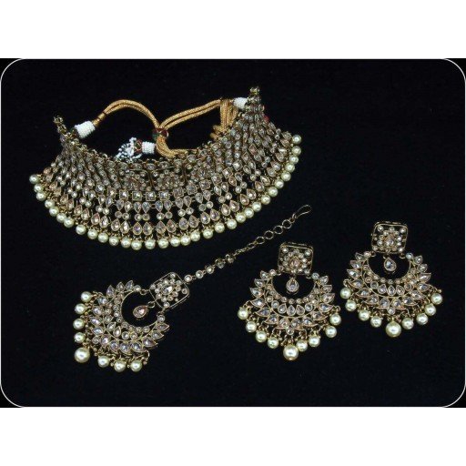 Resplendent Traditional AD Polki Semi Bridal Set