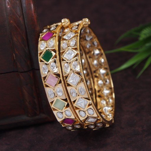 Alluring Real Kundan Bangles  