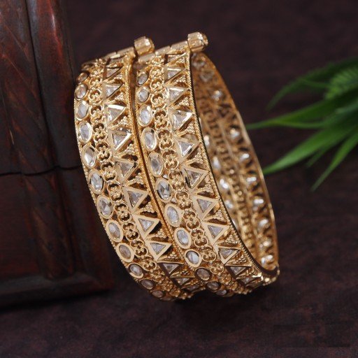 Prepossessing Real Kundan Bangles  