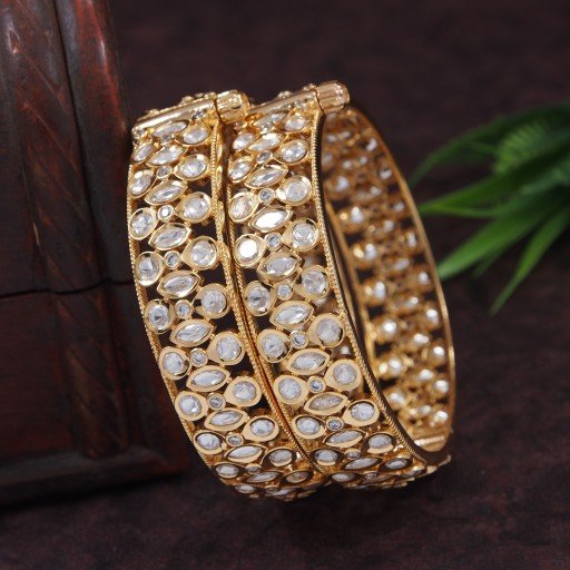 Resplendent Real Kundan Bangles  