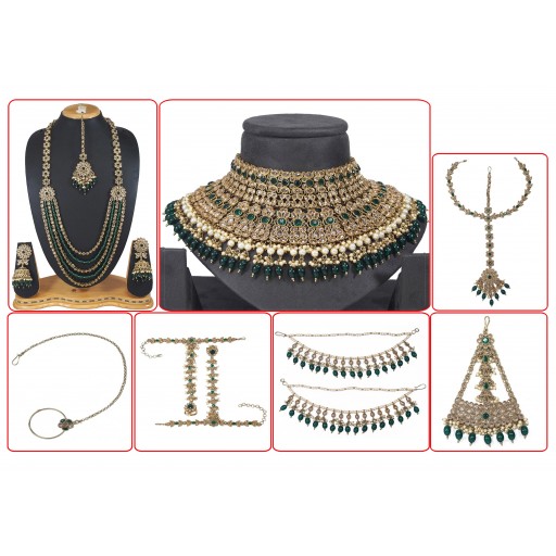 Beautiful With Ethnic Work Polki Bridal Set Adorned With Crystal Ad
