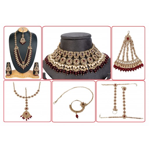 Desirable With Designer Stone Work Polki Bridal Set Adorned With Crystal Ad