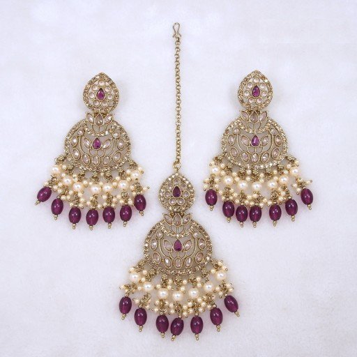 Charismatic Polki Earring And Tikka Set  