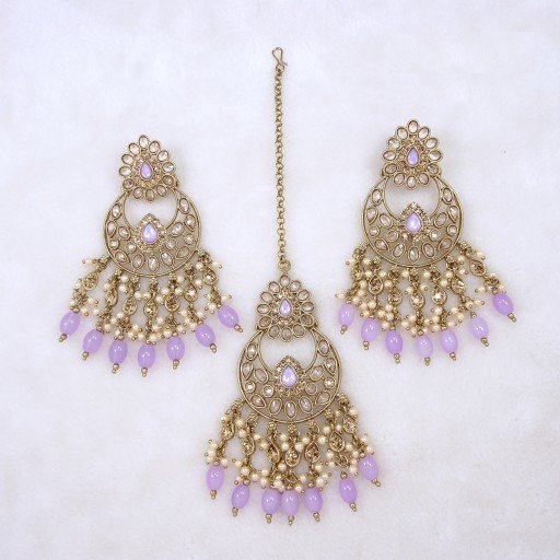 Exclusive Polki Earring And Tikka Set  