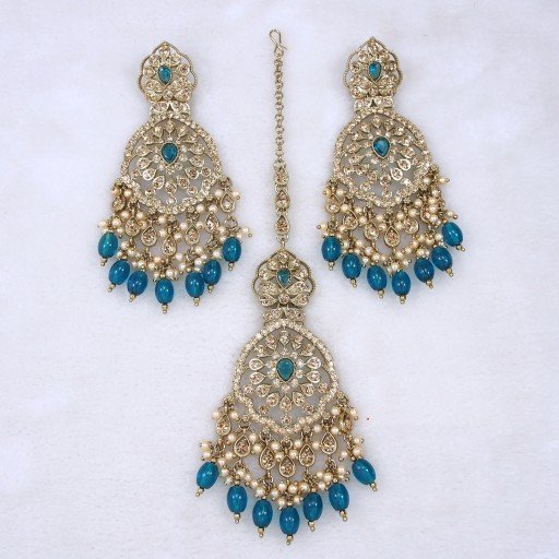 Attractive Polki Earring And Tikka Set  