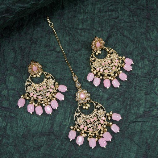 Alluring Polki Earring And Tikka Set  