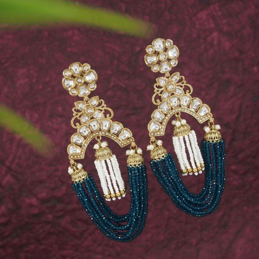 Kundan Earrings Studded With Kundan Work