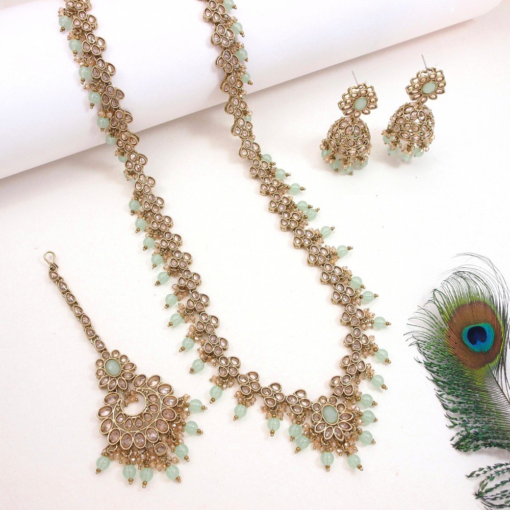 Heavy Rani Haar Traditional Worked Long Rani Haar Adorned With Crystal Ad Work