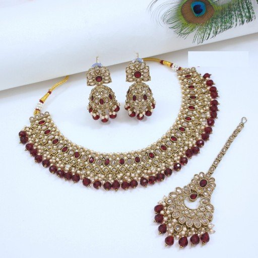 Attractive Designer Handmade Polki Necklace Set