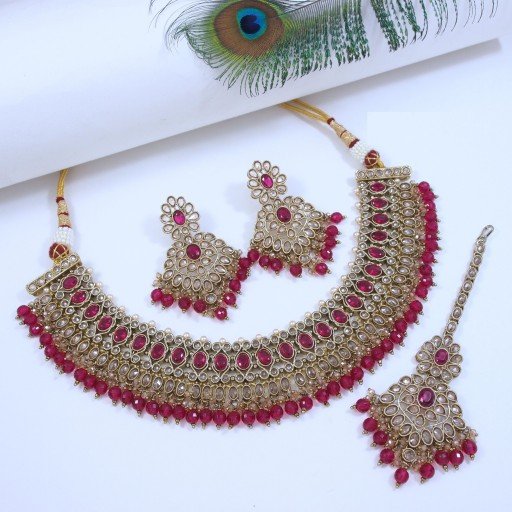 Beautiful Designer Handmade Polki Necklace Set